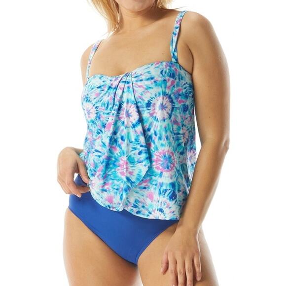Coco Reef Clarity Bandeau Tankini Top 14 38C Tie Dye NWT - Picture 3 of 7
